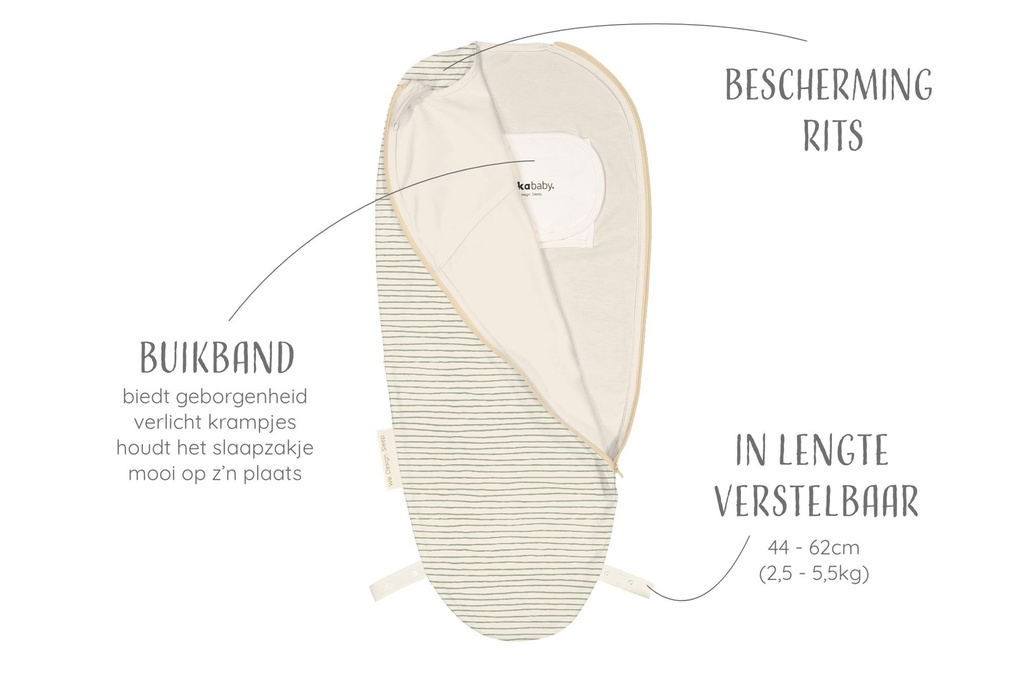 Puckababy | Inbakeren Piep Green Stripes 0-3M