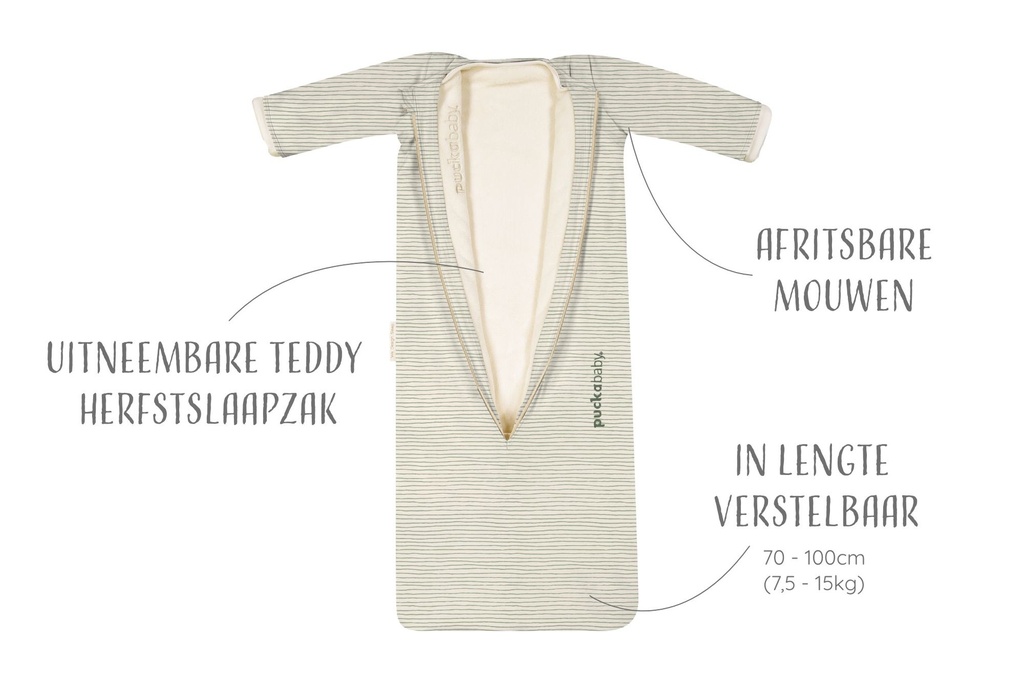 Puckababy | Slaapzak 4 Seasons Green Stripes 6M-2,5J