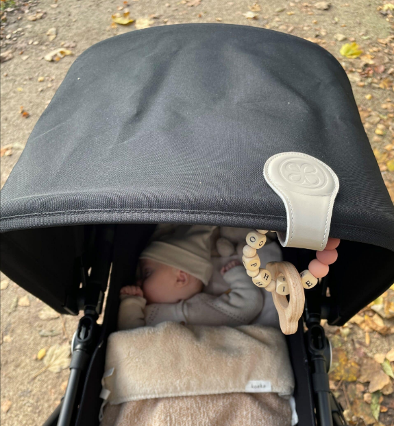 Cloby | Doekenklem Swaddle Clips Leder/canvas Beige/grey  2st.