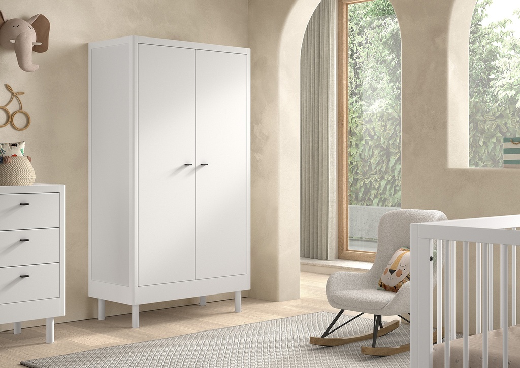 FORREST 2 DEURS KLEERKAST BEUK WIT