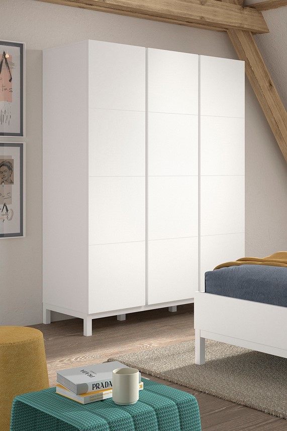 EVA 3 DEURS KLEERKAST WIT