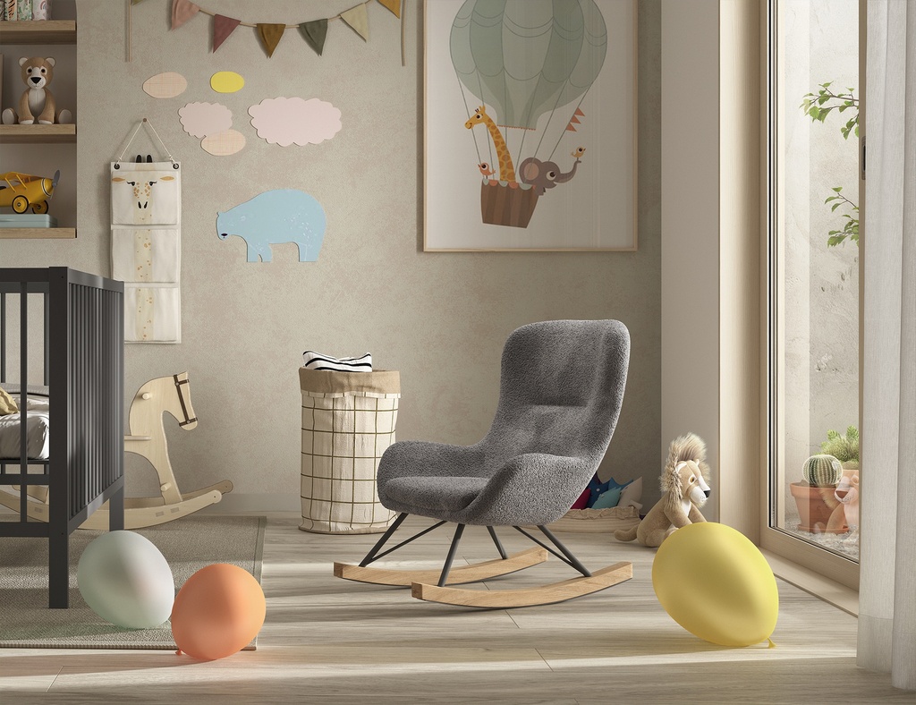 SCHOMMELSTOEL ROCKY MINI ANTRACIET BOUCLE