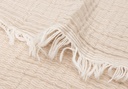 Jollein | Deken Ledikant Biscuit/Ivory  Fringe Stripe 120x120cm