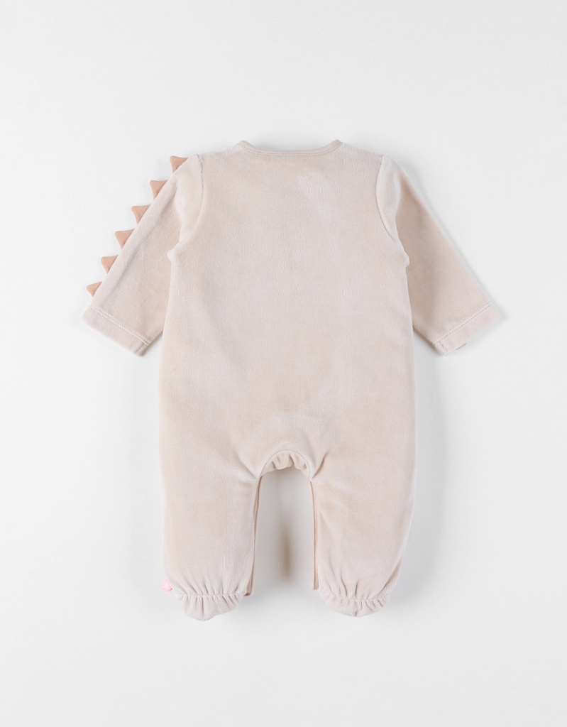 Noukies | Pyjama Funny Dino Velours Mouwversiering Beige 