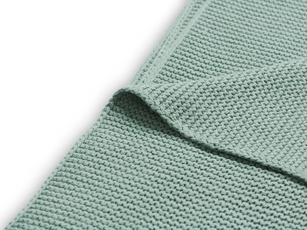 Jollein | DEKEN, 100x150cm, TOG 0.9, forest green, Basic Knit, groen, uni/uni, tricot, voor babybed, Noos
