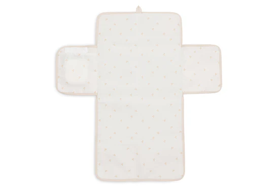 Jollein | LUIERMATJE, Twill natural, bruin, uni linnenlook, herbruikbaar, open 70x71cm, VJ2024