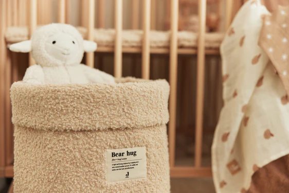 Jollein | MAND, vr speelgoed, Boucle naturel, ecru, uni, rond, boucle, H32 Dia30cm, 1 vak(ken), 1 stuk(s), opbergen, 2022