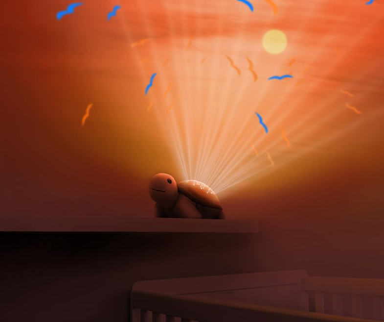 Zazu | Nachtlamp met projectie Tim schildpad in velours met muziek