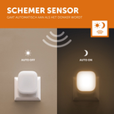 Zazu | Nachtlamp Automatisch White vierkant 3 standen helderheid