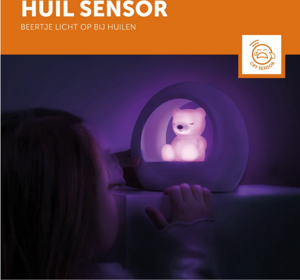 Zazu | Nachtlamp draadloos Billy Bear Purple rond 18x15cm LED lampje 