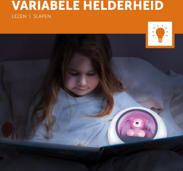 Zazu | Nachtlamp draadloos Billy Bear Purple rond 18x15cm LED lampje 