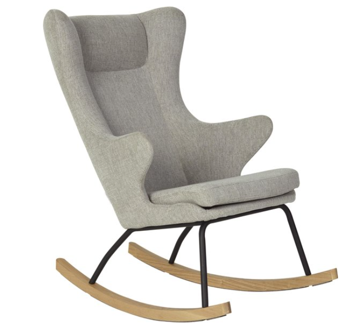 Quax | ZETEL  Chair De Luxe Sand Grey Rocking Adult, uni, textiel/hout, schommelstoel