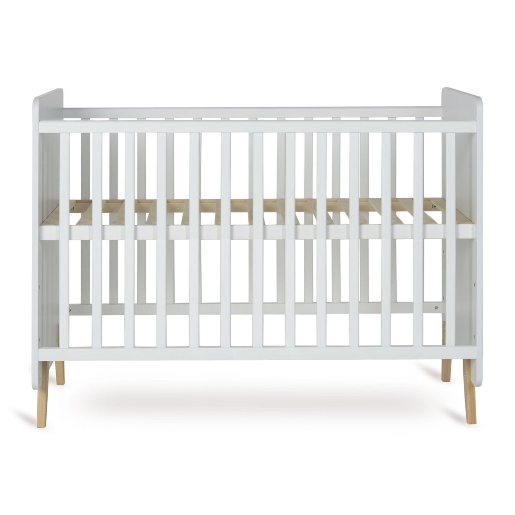 Quax | Bed Loft Melamine/Massief Beuk Babybed incl Bodem Wit/Bruin 60x120