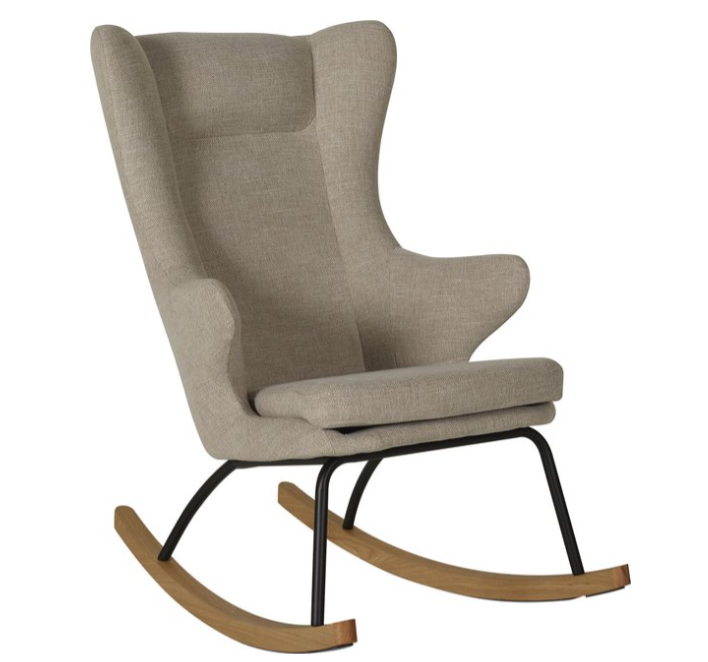 Quax | Zetel Chair De Luxe Clay Rocking Adult Textiel/Hout Schommelstoel Ecru