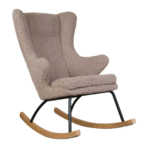 Quax | Zetel Chair De Luxe Boucle Stone Rocking Adult Textiel/Hout Schommelstoel