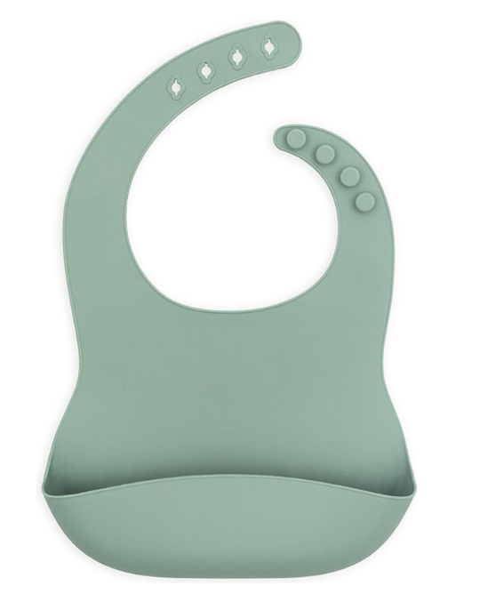 Jollein | Slabbetje met Kruimelvanger Silicone Waterdicht Ash Green 21x26cm