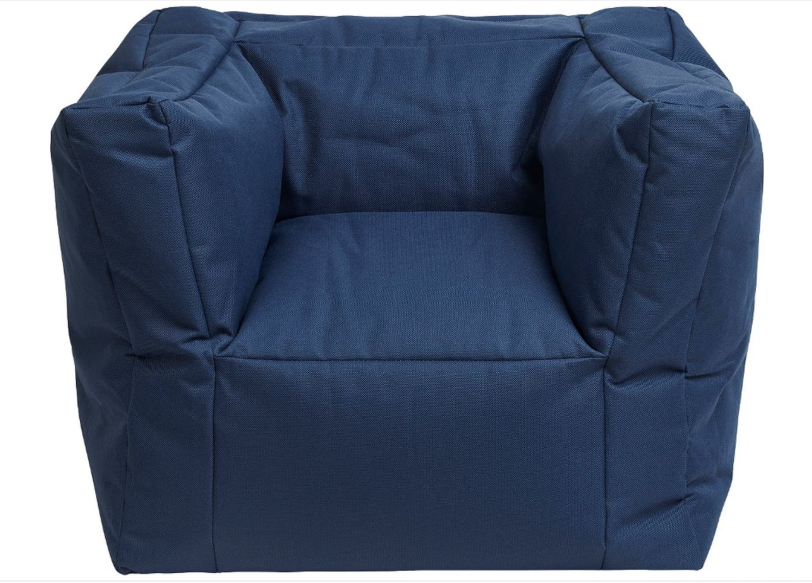 KINDERZETEL, eenzit, Beanbag, jeans blue, blauw, uni, canvas, polyester hoes, zithoogte 17 cm, 2020-2021