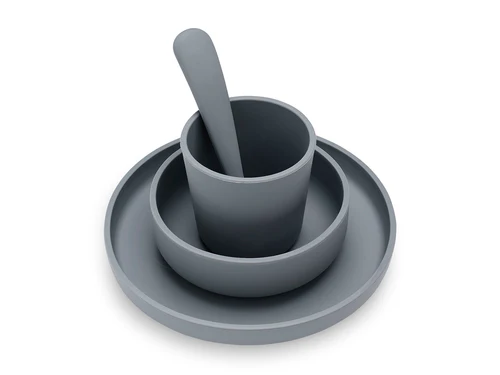 Jollein | Eetset Siliconen Storm Grey Grijs 4-pack