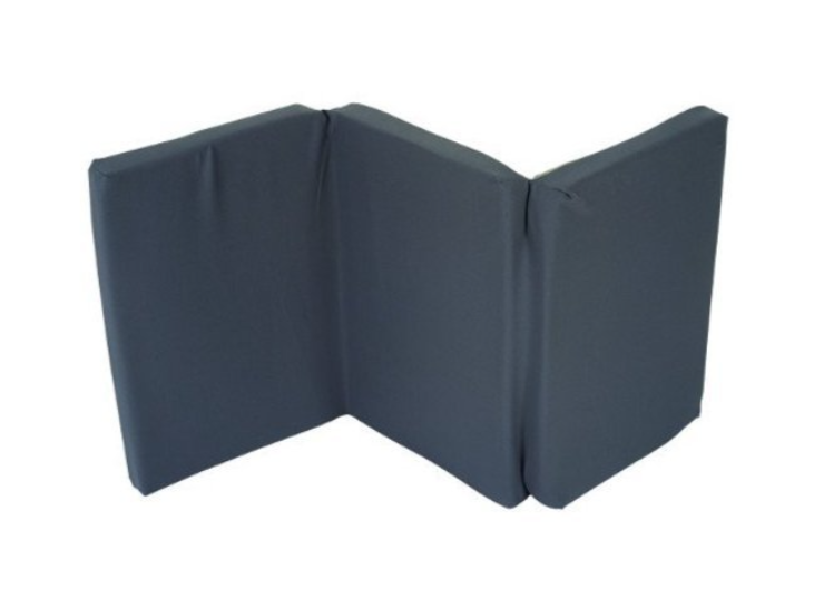 MATRAS, vr reisbed, 60x120x5 cm, grijs, geplooid in nylontas, 10.6kg/m polyether kern, met microfibre stof,+schouderriem