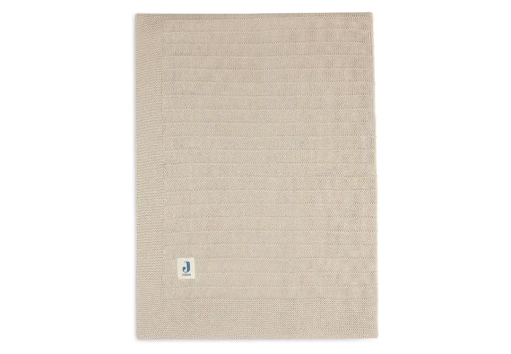 DEKEN, 100x150cm, Pure Knit nougat, ecru, all over strepen motief/uni, tricot, voor babybed 60x120/70x140, 2022