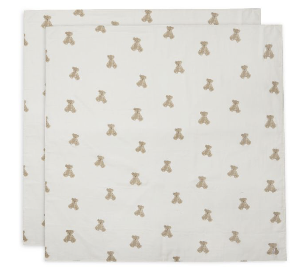 TETRA DOEK, 115x115cm, Large, Teddy Bear, all over teddybeer print, deken/wikkeldeken, 2 stuk(s), 2022