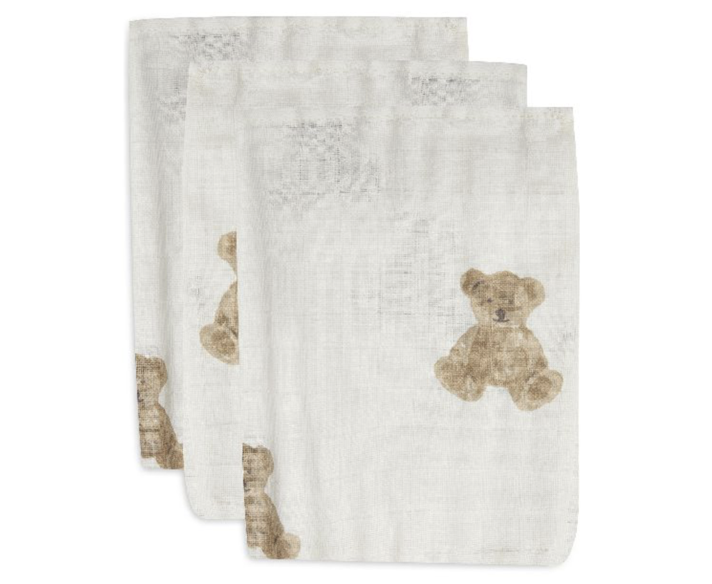 Jollein | Washandje Teddy Bear All Over Teddybeer Tetra 3-pack