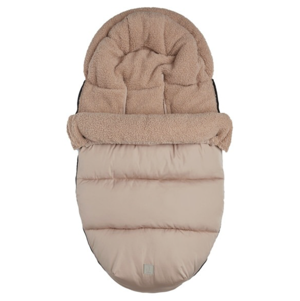 VOETENZAK, biscuit, bruin, uni, nylon/ bouclé, L:110cm, klassiek model, vr wandelwagen/buggy, 2022