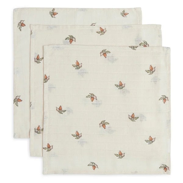 MONDDOEK, 31x31cm, Rosehip, rozenbottel print, tetra, 3 stuk(s), SS23