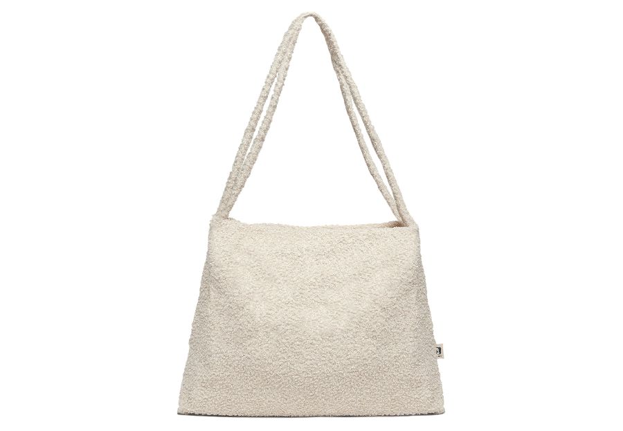 Jollein | Verzorgingstas Shopper, Boucle naturel, draagtas met luiermat, teddy bouclé, +luiermat, +schouderriem