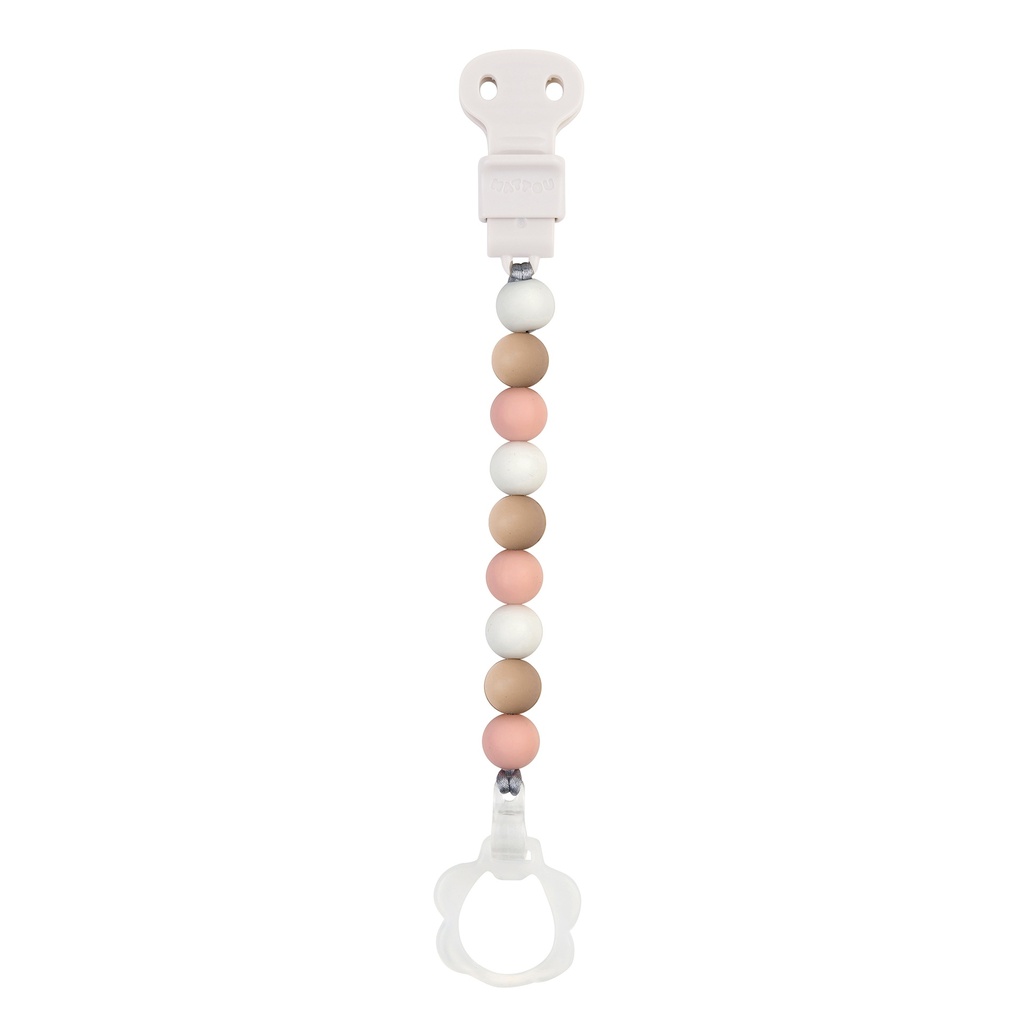 Nattou | Fopspeenketting Kralensnoer Siliconen  Wit/Beige/Roze
