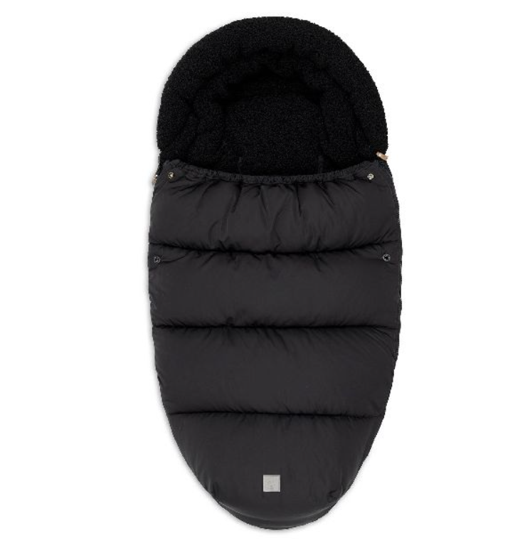 VOETENZAK, black, zwart, uni, nylon/bouclé, L:110cm, klassiek model, vr wandelwagen/buggy, 2023-2024