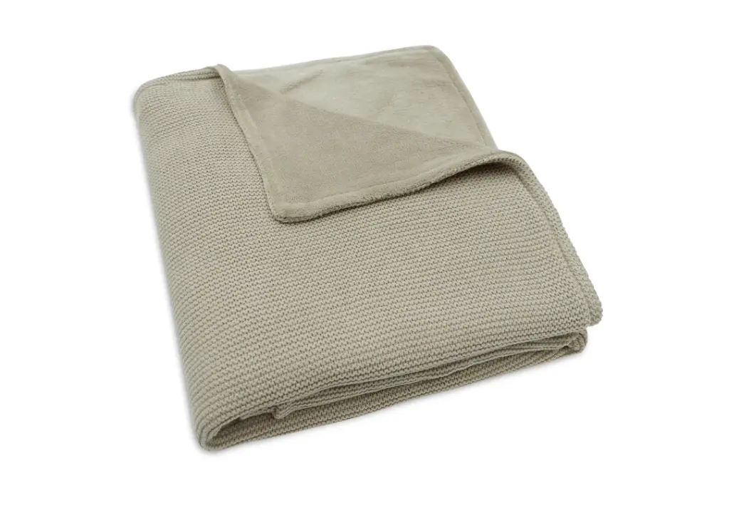 Jollein | Deken vr Babybed Basic Olive Green Knit Tricot/Coral Fleece 2.0TOG Groen 100x150cm