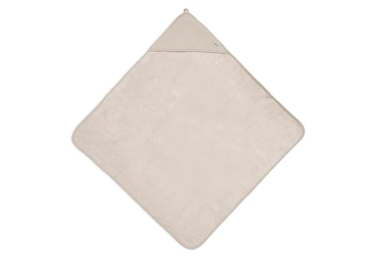 BADCAPE, Soft Waves nougat, ecru, uni, kap all over golven motief, badstof/jersey, 75x75cm