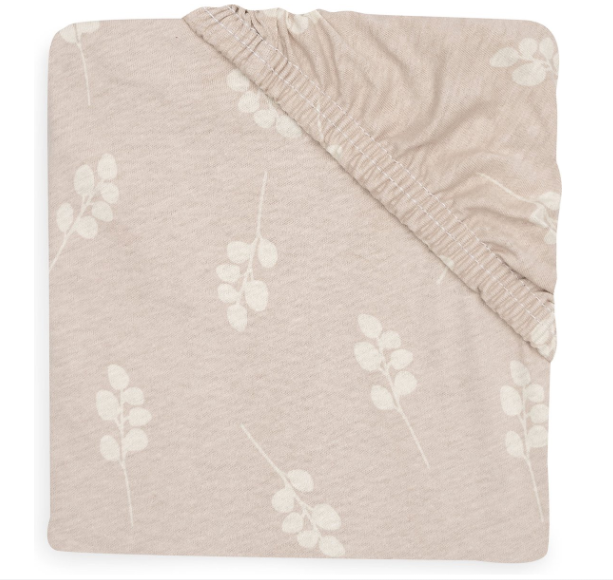 HOESLAKEN, 60x120cm, roze/ecru, vr babybed 60x120, aop takjes, Twig wild rose, jersey, 100% katoen, 1 stuk