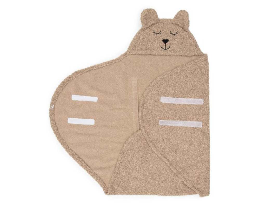 Jollein | Wikkeldeken Bear Biscuit Teddy/Coral Fleece Bruin 100x105cm 