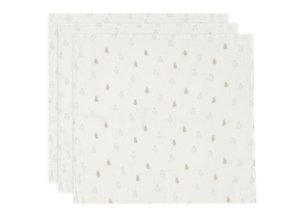 Jollein | Tetra Doek Happy Miffy Nougat  70x70cm 3-pack