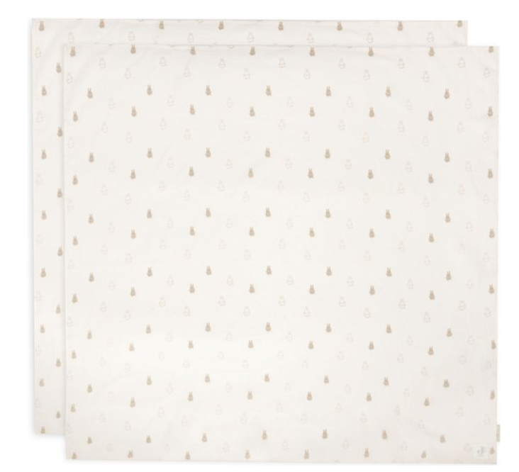 TETRA DOEK, 115x115cm, Large, Happy Miffy nougat, ao nijntje print, deken/wikkeldeken, 2 stuk(s), 2023