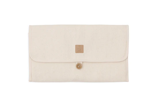 LUIERMATJE, Twill natural, bruin, uni linnenlook, herbruikbaar, open 70x71cm, VJ2024