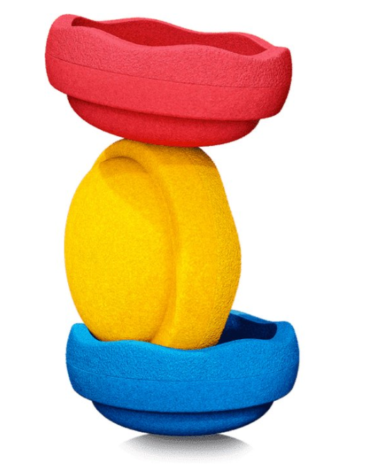Stapelstein | Stapelstenen Rainbow Primary Classic Rood/ Geel/Blauw Set van 3