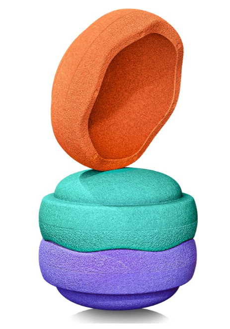 Stapelstein | Stapelstenen Rainbow Secondary Classic Oranje/Groen/Violet Set van 3