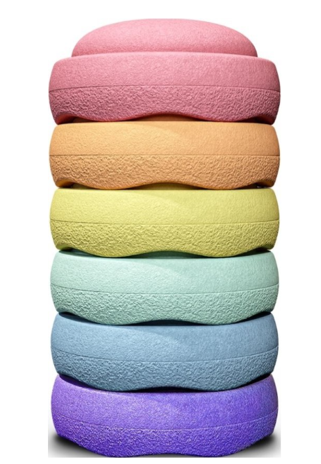 STAPELSTENEN/BLOKKEN, Original, rainbow pastel, uni, 12M, dia 27.5 cm, H 12 cm, max belast. 180 kg, 6 stuk(s)