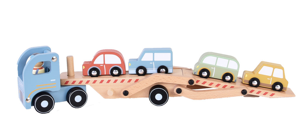 Little Dutch | Speelset Vrachtwagen Truck Met 4 Voertuigen Hout +18m