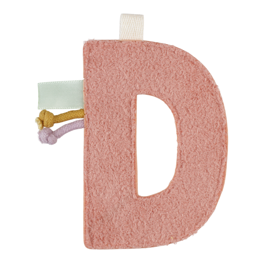 Little Dutch | Vlaggenlijn Textiel Letter D Teddy Roze 10cm