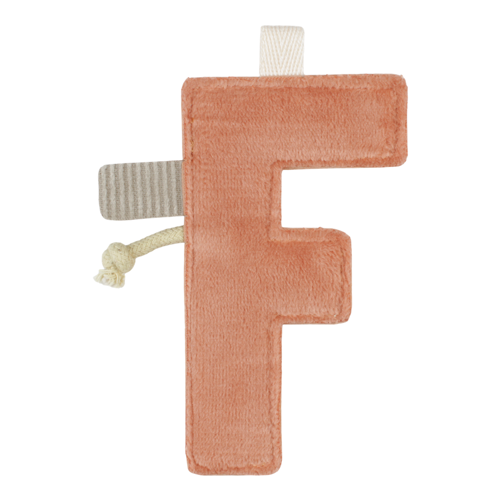 Little Dutch | Vlaggenlijn Textiel Letter F Velours Bruin 10cm