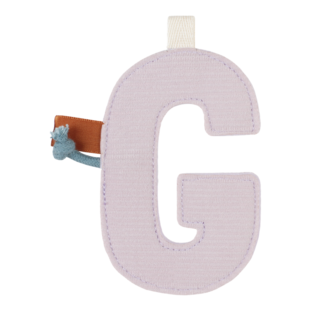 Little Dutch | Vlaggenlijn Textiel Letter G Geribbeld Paars 10cm
