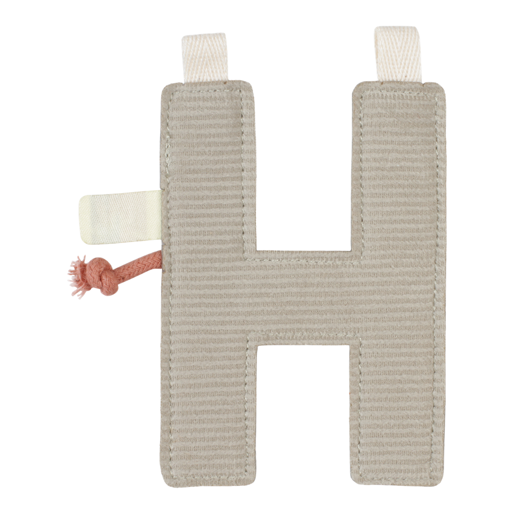 Little Dutch | Vlaggenlijn Textiel Letter H Geribbeld Grijs 10cm