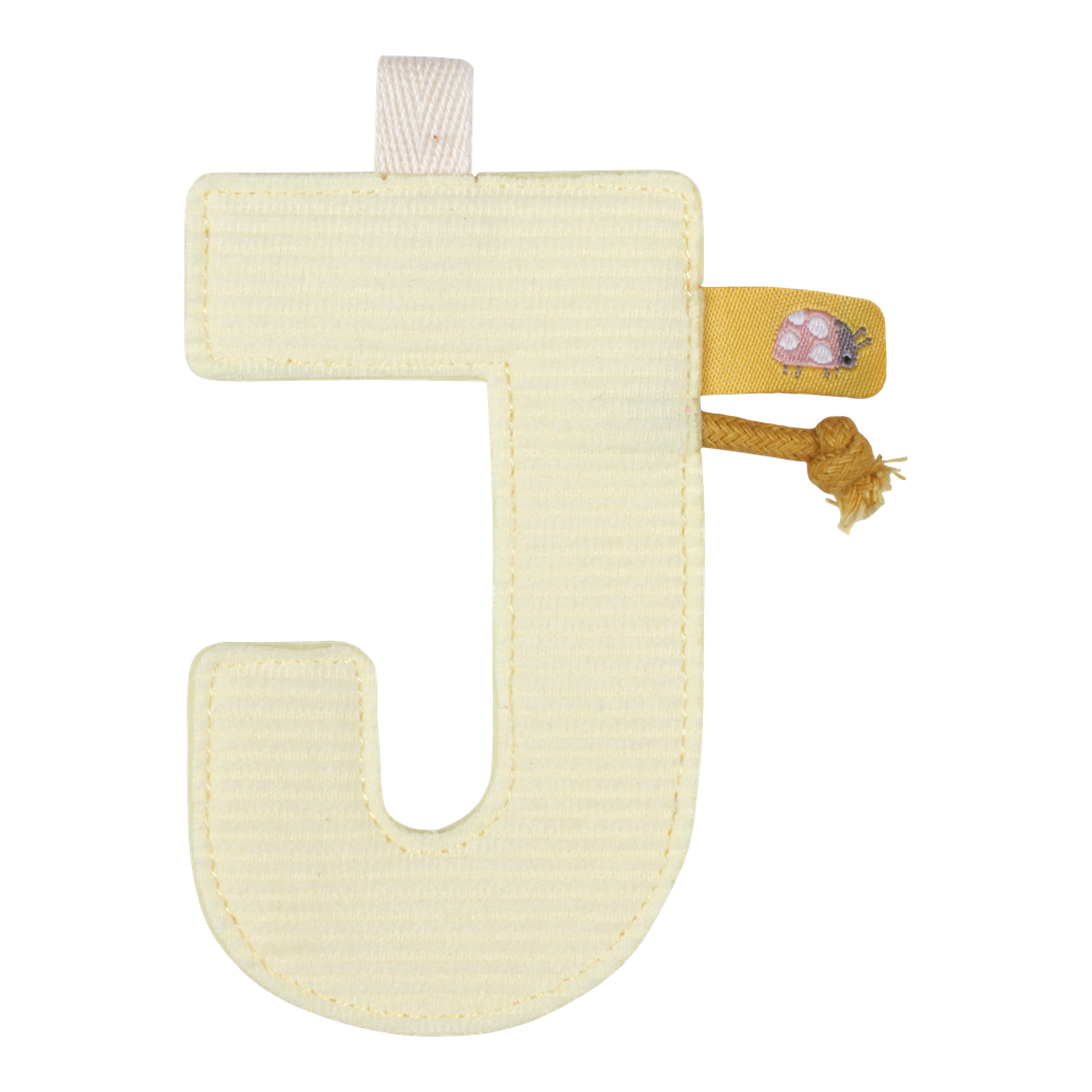 Little Dutch | Vlaggenlijn Textiel Letter J Geribbeld Ecru 10cm
