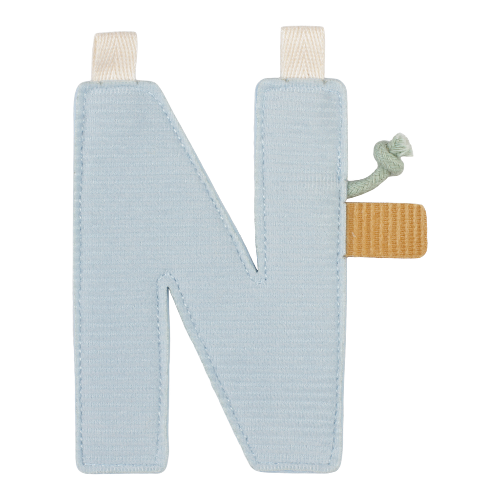 Little Dutch | Vlaggenlijn Textiel Letter N Geribbeld Grijs 10cm 