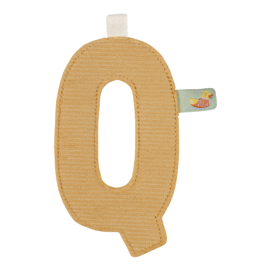 Little Dutch | Vlaggenlijn Textiel Letter Q Geribbeld Geel 10cm