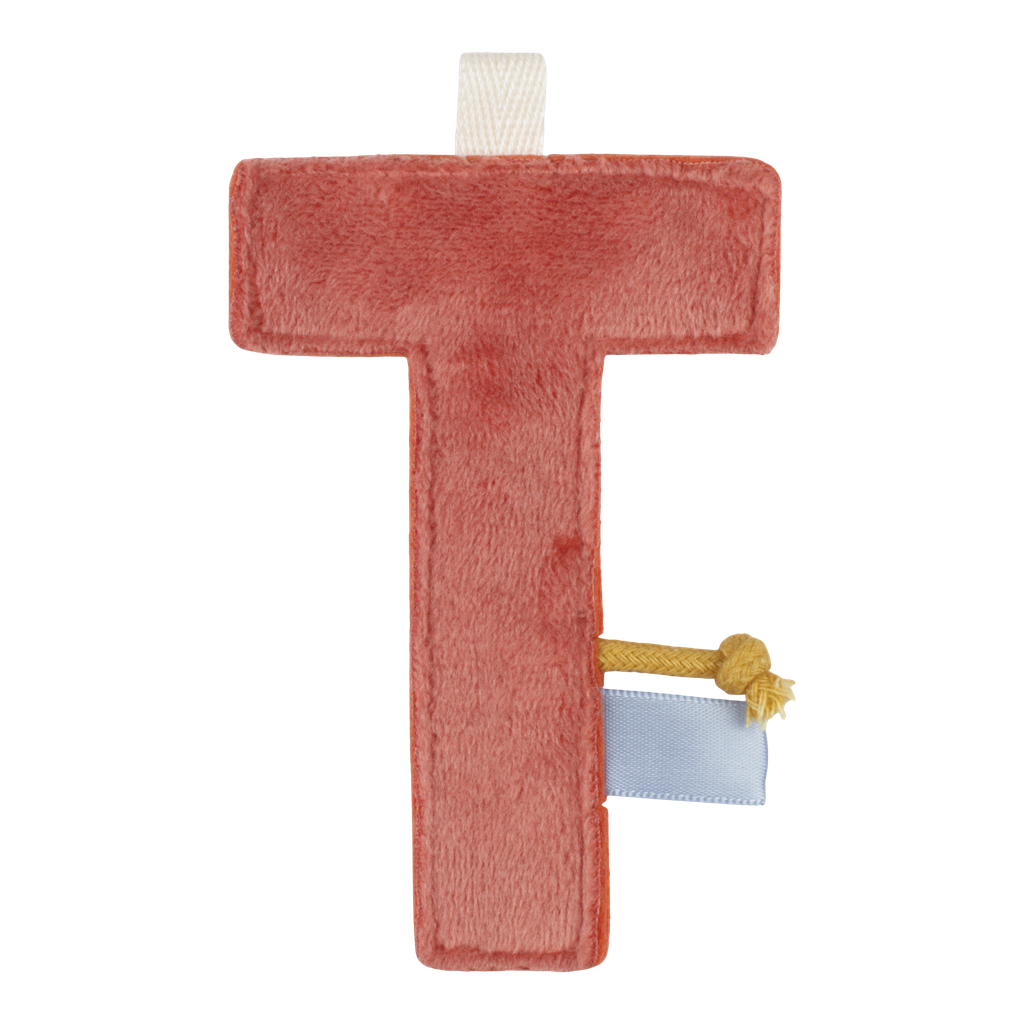 Little Dutch | Vlaggenlijn Textiel Letter T Velours Bruin 10cm